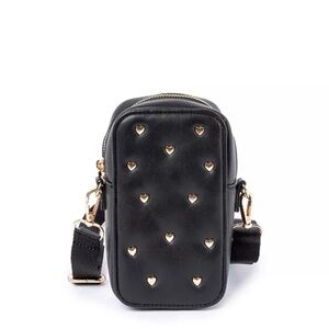 SKINNYDIP LONDON Heart Stud  Mini Crossbody Phone & Card-Case Zip NWT